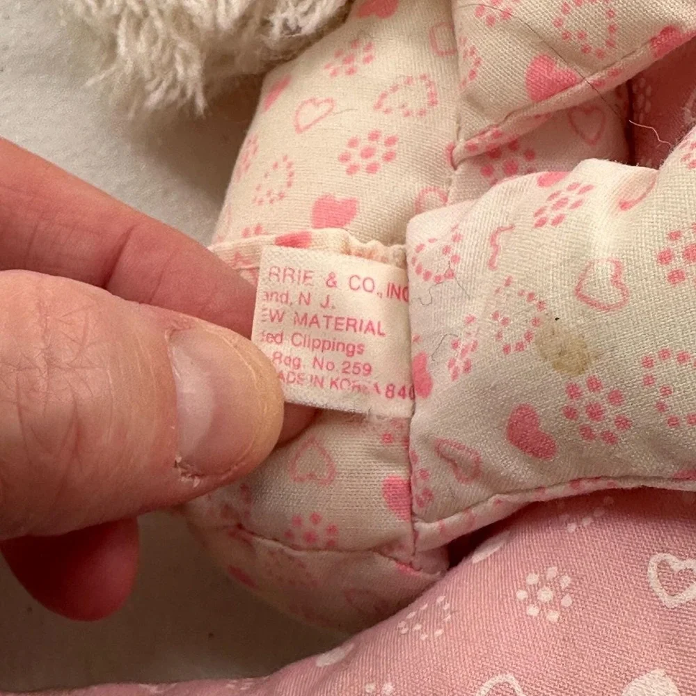 Vintage Russ‎ Berrie Plush Moon Doll Pink Pajamas Sleeping Baby 1984 Collectible